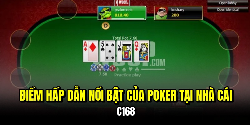 Điểm hấp dẫn nổi bật của poker tại nhà cái C168